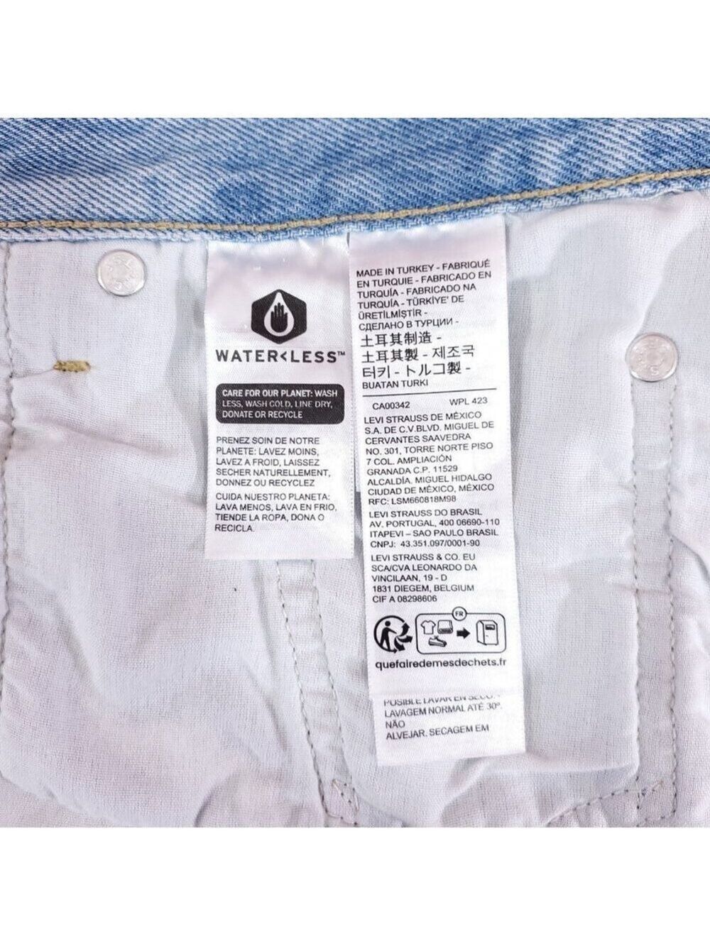 NWT Levis Womens Size 32 501 Rolled Shorts Mid Rise Button Fly Big E Denim Blue - Picture 11 of 16